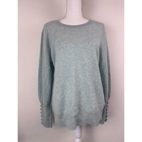 Boston Proper women's large powder blue cashmere long sleeve crew neck sweater - Picture 1 of 9